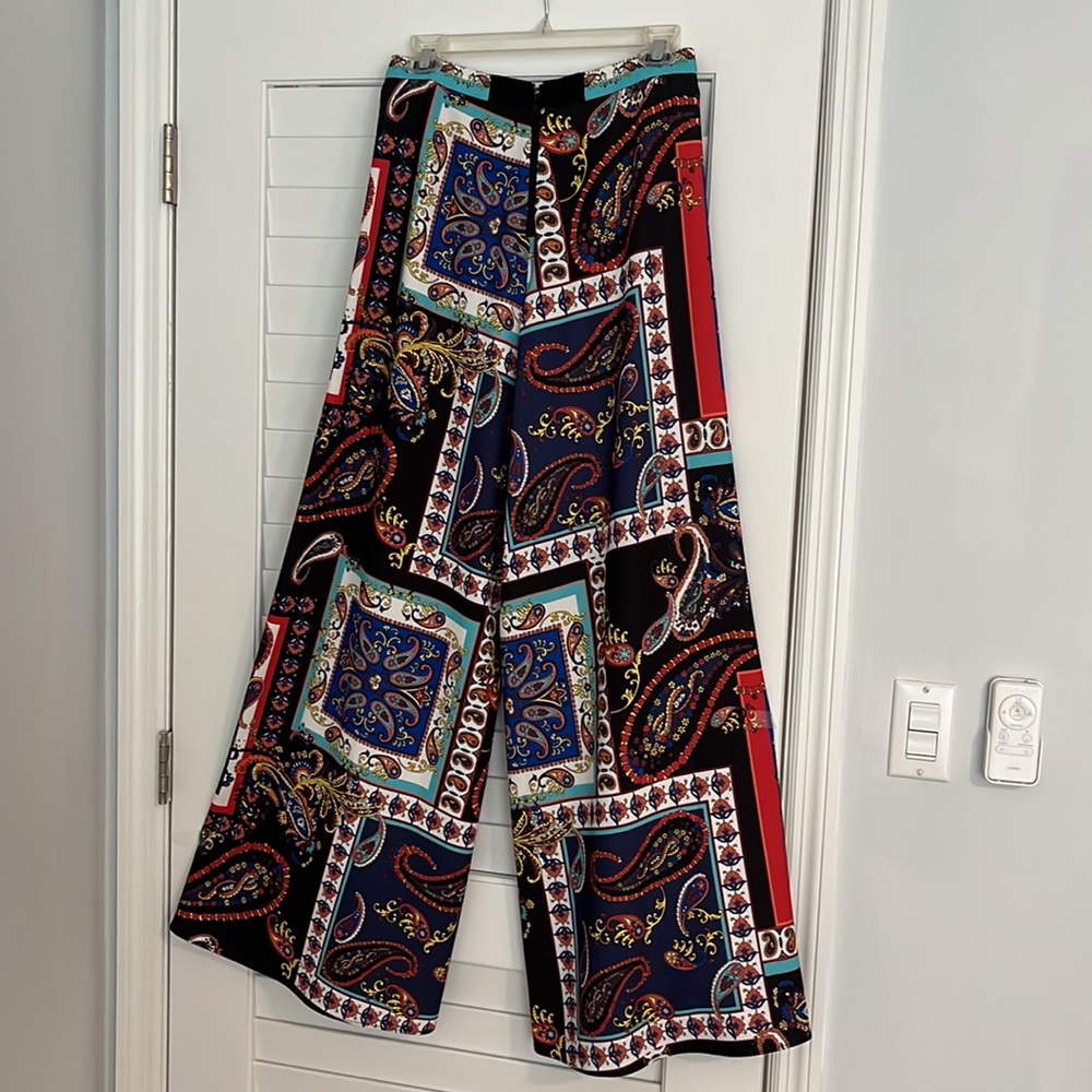 Alice + Olivia vintage-look wide leg colorful palazzo pants size 4. Like new! - Picture 7 of 8